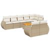 vidaXL Set de sof&aacute;s de jard&iacute;n 9 pzas con cojines rat&aacute;n sint&eacute;tico beige