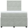 vidaXL Cama box spring con colch&oacute;n terciopelo gris claro 120x200 cm