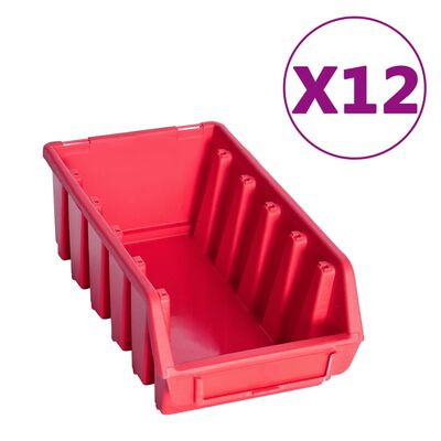 vidaXL Kit de cajas de almacenaje 80 pzas paneles de pared rojo negro