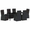 vidaXL Conjunto de Comedor de Jard&iacute;n 7 uds. Negro rat&aacute;n sint&eacute;tico