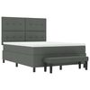 vidaXL Cama tipo Box Spring con colch&oacute;n Gris oscuro 140 x 200 cm tela