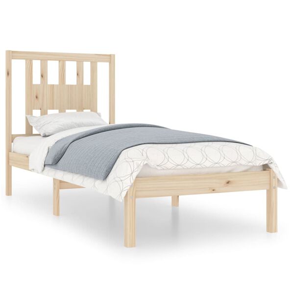 vidaXL Estructura de cama individual sin colchón madera maciza