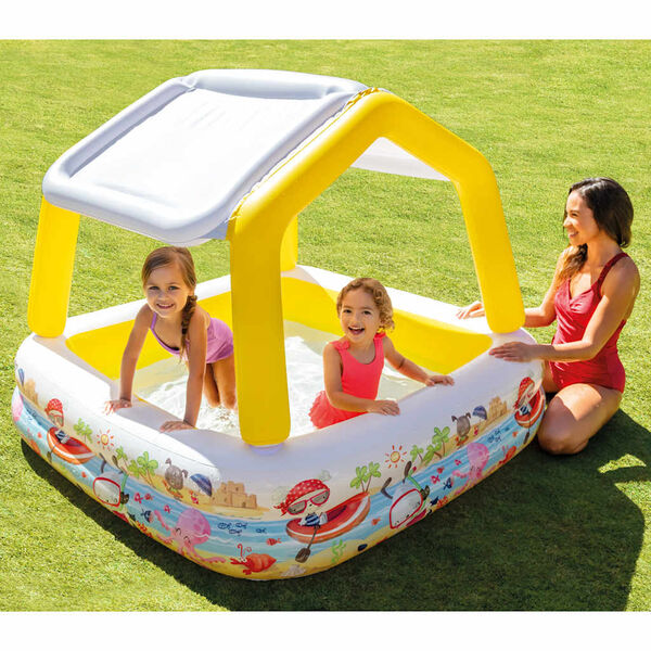 Intex Piscina inflable con parasol 157x157x122 cm