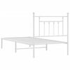 vidaXL Estructura cama sin colchón con cabecero metal blanco 90x200 cm