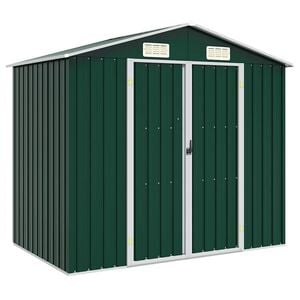 vidaXL Cobertizo de jard&iacute;n acero galvanizado verde 205x129x183 cm