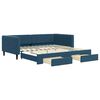 vidaXL Sof&aacute; cama nido con cajones terciopelo azul 100x200 cm