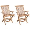 vidaXL Silla de jard&iacute;n plegable 2 uds. Natural Madera de teca maciza