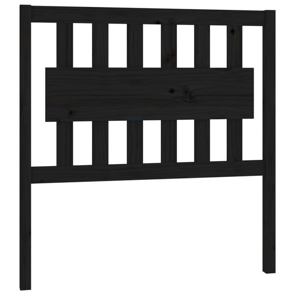 vidaXL Cabecero de cama madera maciza de pino negro 95,5x4x100 cm