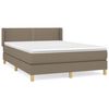 vidaXL Cama box spring con colch&oacute;n tela gris taupe 140x190 cm