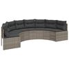 vidaXL Set de sofá de jardín semicircular 3 pzas ratán sintético gris