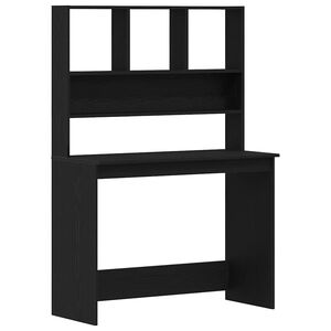 vidaXL Escritorio con estantes contrachapada roble negro 102x45x148cm