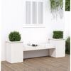 vidaXL Banco con jardineras madera de pino blanco 184,5x39,5x56,5 cm