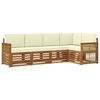 vidaXL Conjunto de sof&aacute;s de exterior 4 uds. Natural y Crema