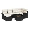 vidaXL Conjunto de sof&aacute; de jard&iacute;n 7 uds. Negro rat&aacute;n sint&eacute;tico