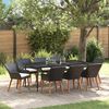 vidaXL Conjunto de Comedor de Jard&iacute;n 9 pcs Negro rat&aacute;n sint&eacute;tico