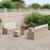 vidaXL Conjunto de sof&aacute;s de jard&iacute;n 10 pcs Beige rat&aacute;n sint&eacute;tico
