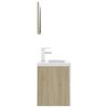 vidaXL Set de muebles de baño madera ingeniería blanco y roble Sonoma