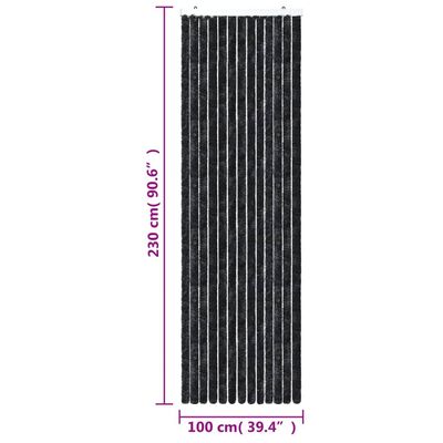 vidaXL Cortina antimoscas chenilla gris antracita 100x230 cm