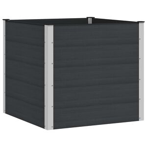 vidaXL Arriate elevado Negro 100 x 100 x 91 cm WPC y Aluminio