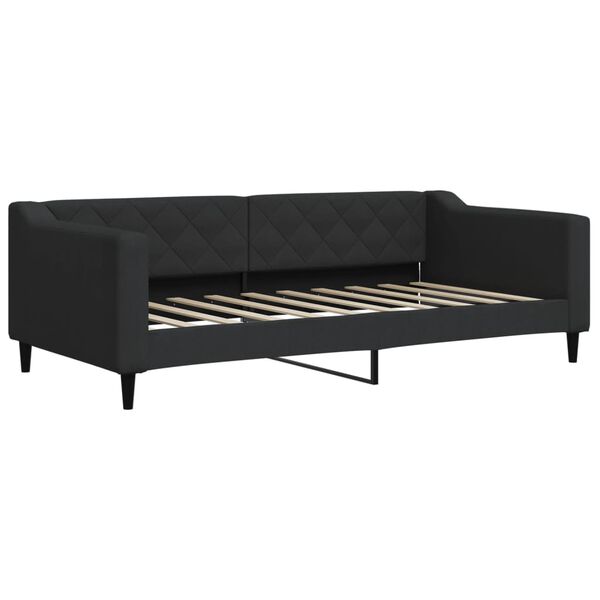vidaXL Sofá cama con colchón tela negro 90x190 cm