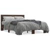 vidaXL Estructura cama madera ingenier&iacute;a metal marr&oacute;n roble 120x200 cm