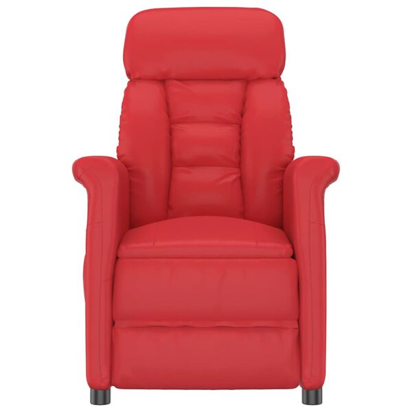 vidaXL Sill&oacute;n reclinable de cuero sint&eacute;tico rojo