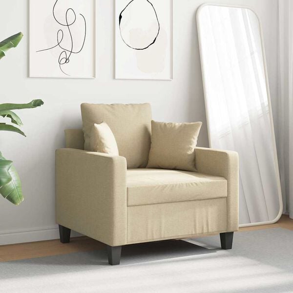 vidaXL Sill&oacute;n de tela color crema 60 cm