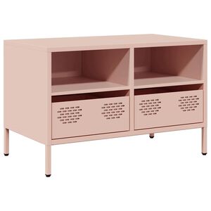 vidaXL Mueble para TV acero laminado en frío rosa 68x39x43,5 cm