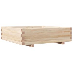 vidaXL Jardinera de madera maciza de pino 90x90x26,5 cm