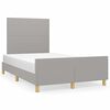 vidaXL Estructura de cama sin colch&oacute;n tela gris claro 120x200 cm