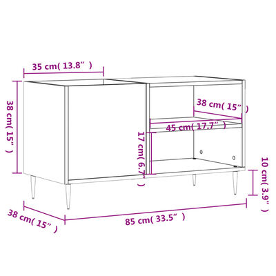 vidaXL Mueble de discos madera de ingeniería gris hormigón 85x38x48 cm