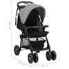 vidaXL Carrito de beb&eacute;s 2 en 1 de acero gris claro y negro