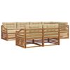 vidaXL Conjunto de sof&aacute;s de exterior 7 uds. Natural y Beige