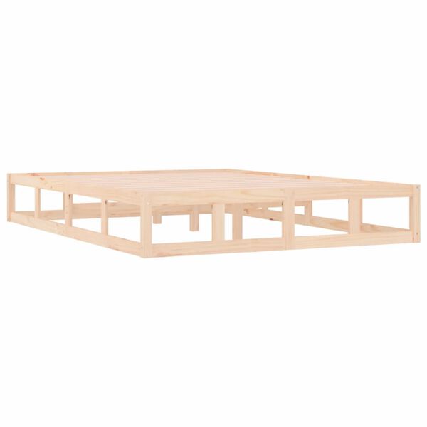 vidaXL Estructura cama doble peque&ntilde;a madera maciza 135x190 cm
