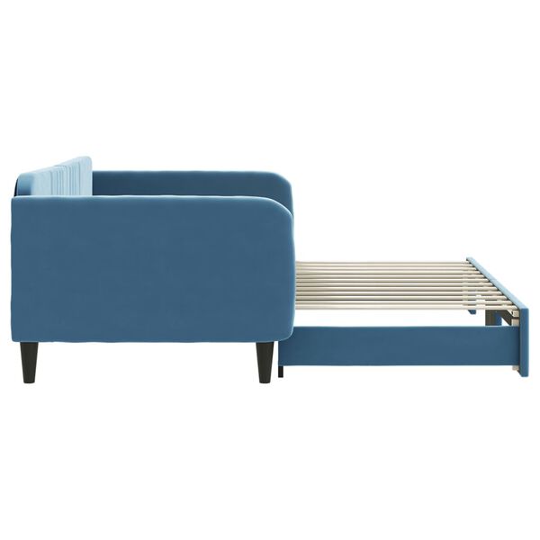 vidaXL Sof&aacute; cama nido terciopelo azul 100x200 cm