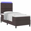vidaXL Cama tipo Box Spring con LED Marr&oacute;n oscuro 100 x 200 cm tela