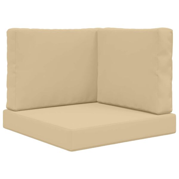vidaXL Coj&iacute;n para sof&aacute; de exterior 3 pcs Beige Poli&eacute;ster