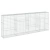 vidaXL Cesta de gaviones con cubierta hierro galvanizado 400x50x150 cm