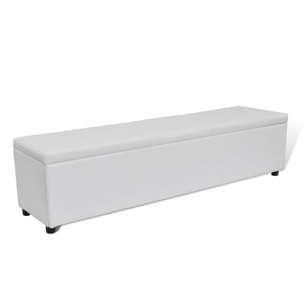 vidaXL Banco de almacenamiento blanco 168x44x44 cm