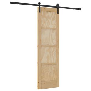 vidaXL Puerta Corredera Natural y negro 61 x 198,5 cm
