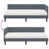 vidaXL Estructura de Cama Esquina con Colch&oacute;n 2 pcs Gris Terciopelo