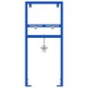 vidaXL Soporte de pared de ba&ntilde;o Manual Azul 50 x 17.5 x 136 cm Acero