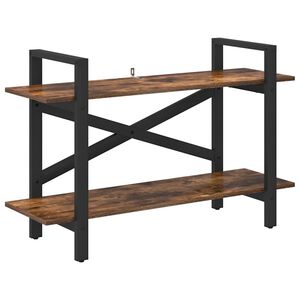 vidaXL Estante de libros 2 niveles 100 x 33,5 x 64 cm Roble ahumado