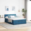 vidaXL Estructura de cama otomana con colch&oacute;n azul oscuro 140x200 cm