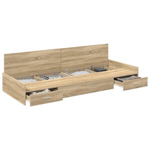 vidaXL Estructura de cama con cabecera Roble Sonoma 100 x 200 cm