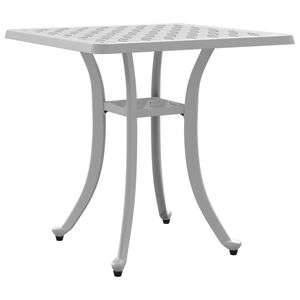 vidaXL Mesa de jard&iacute;n aluminio fundido blanco 53x53x53 cm