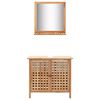 vidaXL Mueble de lavabo con espejo de madera maciza de nogal