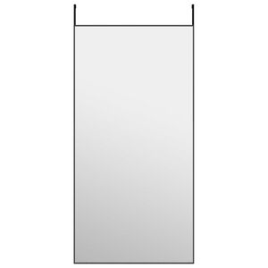 vidaXL Espejo de puerta cristal y aluminio negro 50x100 cm