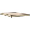vidaXL Estructura cama madera ingenier&iacute;a metal roble Sonoma 135x190 cm