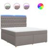 vidaXL Cama box spring con colch&oacute;n tela gris taupe 180x200 cm